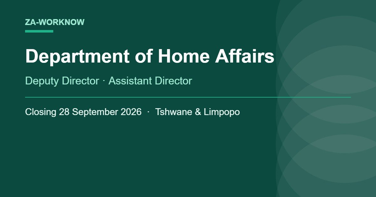 Home Affairs Vacancies September 2026: Deputy Director and Assistant Director Posts