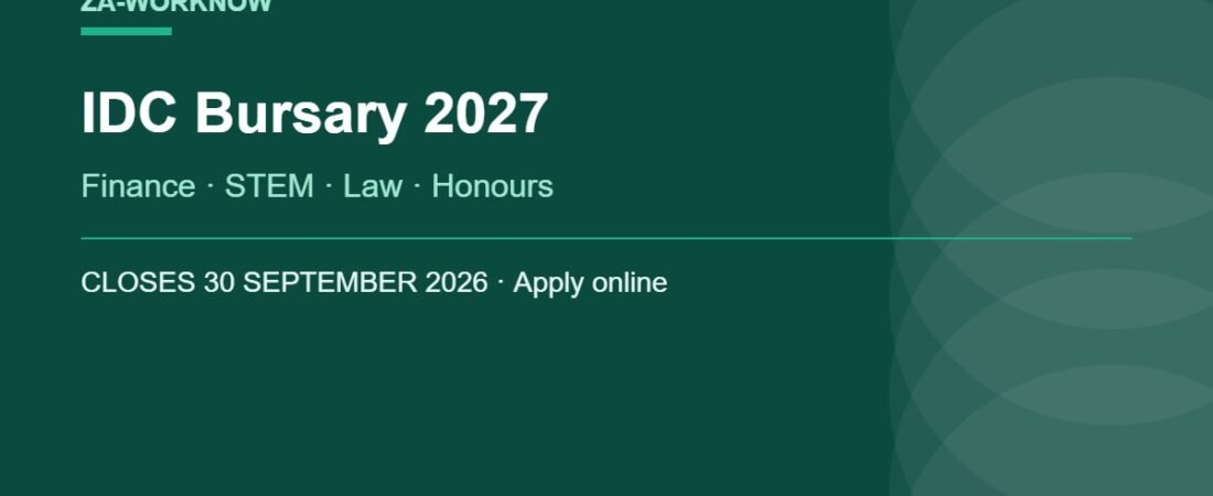 IDC Bursary 2027: Applications Close 30 September 2026