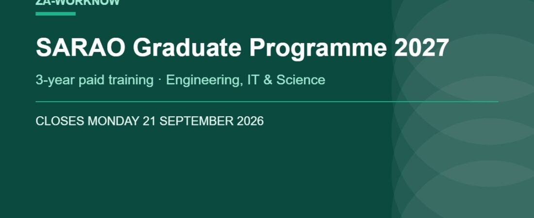 SARAO Graduate Programme 2027: Applications Close Today, 21 September